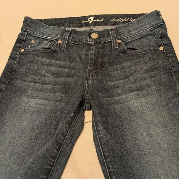Free for All Mankind Jeans Womens 26 Dark Faded Wash 5 Pocket Pullon Denim - Picture 2 of 16